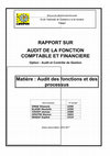 Research paper thumbnail of Rapport AUDIT FONCTION COMPTABLE ET FINANCIERE ACG