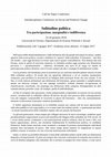 Research paper thumbnail of CfP: Solitudine politica. Tra partecipazione, marginalità e indifferenza