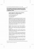 Research paper thumbnail of An ecological assessment of greening of Aravali mountain range through joint forest management in Rajasthan, India