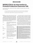 Research paper thumbnail of MODEL2TALK: An intervention to promote productive classroom talk