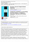 Research paper thumbnail of Integrazione scholastica: on not having all of the answers – A response to Anastasiou, Kauffman and Di Nuovo. European Journal of Special Needs Education. DOI: 10.1080/08856257.2015.1060074