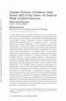 Research paper thumbnail of An Empirical Comparison of the Exclusion of Evidence Pre/Post 9/11: A Model of Judicial Discourse (January, 2015 issue of CJCCJ, vol. 57, no.1)