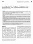 Research paper thumbnail of My sibling, my weight. How gender, sibling gender, sibling weight and sibling weight level perception influence weight perception accuracy