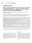 Research paper thumbnail of Meal composition affects insulin secretion in women with type 2 diabetes: a comparison with healthy controls. The Hoorn prandial study