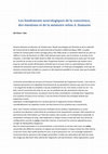 Research paper thumbnail of Les fondements neurologiques de la conscience,  des émotions et de la mémoire selon A. Damasio