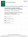 Research paper thumbnail of Social involvement and park citizenship as moderators for quality-of-life in a national park. (Published in Journal of Sustainable Tourism, 2018)