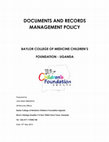 Research paper thumbnail of Documents and Records Management Policy - J. Mark SEMAKULA