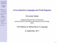 Research paper thumbnail of A Co-inductive Language and Truth Degrees