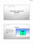 Research paper thumbnail of AGITACIÓN Y MEZCLA DE LÍQUIDOS OPERACIONES UNITARIAS II