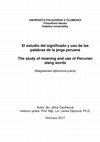 Research paper thumbnail of Tesis: El estudio del significado y uso de las expresiones de la jerga peruana