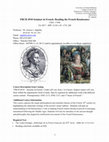 Research paper thumbnail of UCO FRCH 4910 Seminar in French: Reading the French Renaissance - syllabus