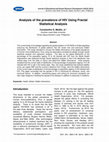 Research paper thumbnail of Analysis of the prevalence of HIV Using Fractal Statistical Analysis