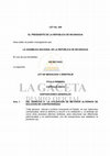 Research paper thumbnail of LEY No. 540 EL PRESIDENTE DE LA REPUBLICA DE NICARAGUA LEY DE MEDIACION Y ARBITRAJE TITULO PRIMERO CAPITULO ÚNICO DISPOSICIONES GENERALES Arto. 1. DEL DERECHO A LA UTILIZACIÓN DE METODOS ALTERNOS DE SOLUCION DE CONTROVERSIAS