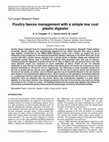 Research paper thumbnail of Poultry faeces management with a simple low cost plastic digester