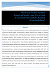 Research paper thumbnail of What are the lessons that American leaders can learn from Constructivists and the English School scholars?