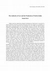 Research paper thumbnail of The Authority of Law and the Production of Truth in India