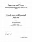 Research paper thumbnail of Goodness and Nature. Supplement on Historical Origins