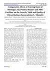 Research paper thumbnail of Comparative effects of Varying Rates of Moringa Leaf, Poultry Manure and NPK Fertilizer on the Growth, Yield and Quality of Okra (Abelmoschusesculentus L. Moench