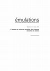 Research paper thumbnail of Emulations 18 - Dossier Amour en sciences sociales - Final