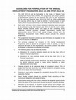 Research paper thumbnail of Guidelines for Formulation of ADP 2013-14 and MTDF 2013-16 GUIDELINES FOR FORMULATION OF THE ANNUAL DEVELOPMENT PROGRAMME 2013-14 AND MTDF 2013-16