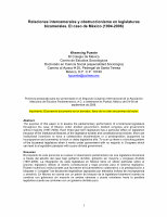 Research paper thumbnail of Relaciones intercamerales y obstruccionismo en legislaturas bicamerales. El caso de México (1994-2006)