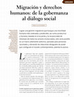 Research paper thumbnail of Migración y derechos humanos- de la gobernanza al diálogo social .pdf