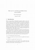 Research paper thumbnail of How not to conclude possibility from conceivability