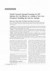 Research paper thumbnail of Would Universal Antenatal Screening for HIV Infection Be Cost‐Effective in a Setting of Very Low Prevalence? Modelling the Data for Australia