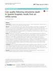 Research paper thumbnail of Care quality following intrauterine death in Spanish hospitals: results from an online survey