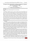 Research paper thumbnail of The impact of firm characteristics on earnings management: an empirical study on the listed firms in Egypt