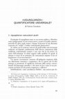 Research paper thumbnail of UGUAGLIANZA»: QUANTIFICATORE UNIVERSALE