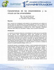 Research paper thumbnail of Características de los emprendedores y su vínculo con las universidades