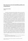 Research paper thumbnail of Para uma tese acerca da metafísica prática em Schopenhauer (For a thesis on practical metaphysics in Schopenhauer)