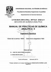 Research paper thumbnail of MANUAL DE PRÁCTICAS DE QUÍMICA ANALÍTICA II Ingeniería Química Clave de la carrera 10531 Clave de la asignatura 1523 UNIVERSIDAD NACIONAL AUTÓNOMA DE MÉXICO Facultad de Estudios Superiores Cuautitlán