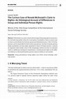 Research paper thumbnail of The Curious Case of Ronald McDonald's Claim to Rights: An Ontological Account of Differences in Group and Individual Person Rights Winner of the 2016 Essay Competition of the International Social Ontology Society