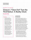 Research paper thumbnail of Greece’s “Clean Exit” from the Third Bailout: A Reality Check - CIGI Policy Brief No. 124