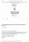 Research paper thumbnail of La nuova emigrazione italiana in Germania, Francia e Inghilterra. Il mercato del lavoro e la ricerca di nuove opportunità