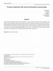 Research paper thumbnail of Tinnitus treatment with sound stimulation during sleep Abstract