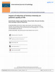 Research paper thumbnail of Impact of reduction of tinnitus intensity on patients' quality of life