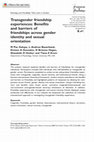 Research paper thumbnail of Transgender friendship experiences: Benefits and barriers of friendships across gender identity and sexual orientation