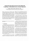 Research paper thumbnail of Supporting Operating Systems for Reconfigurable Computing: A Distributed Service Oriented Approach