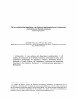 Research paper thumbnail of De la productividad legislativa a la eficiencia parlamentaria en el sistema de comisiones del Senado mexicano