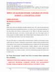 Research paper thumbnail of Effect of Macroeconomic Variables on Stock Market: A Conceptual Study