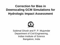 Research paper thumbnail of Bias correction in Statistical Downscaling