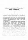 Research paper thumbnail of Le Butoh : une philosophie de la perception pour un au-delà de l'art