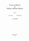 Research paper thumbnail of Contributi di filologia dell'Italia mediana (CoFIM) - indice del volume XXIII (2009)