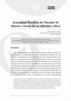 Research paper thumbnail of Actualidad filosófica de Theodor W. Adorno a través de su relectura crítica