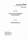 Research paper thumbnail of Anexo Único TECNICATURA SUPERIOR EN PSICOPEDAGOGÍA PSICOPEDAGOGA/O