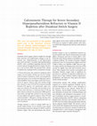 Research paper thumbnail of Calcimimetic Therapy for Severe Secondary Hyperparathyroidism Refractory to Vitamin D Repletion after Duodenal Switch Surgery