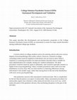 Research paper thumbnail of College Entrance Psychiatric Screen (CEPS): Instrument development and validation